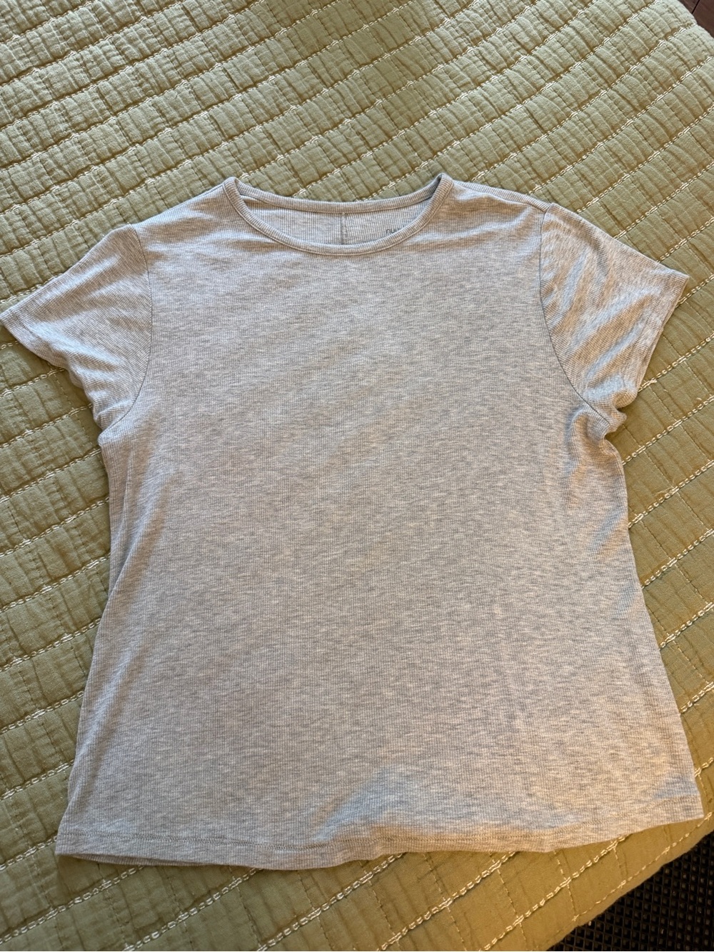 nuuds Heather Light Gray Short Sleeve Crewneck Tee